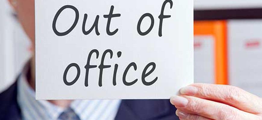 chiudere ufficio per ferie